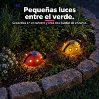 Pack x2 Luces LED Solares Mariquita para Jardín · Roja y Amarilla