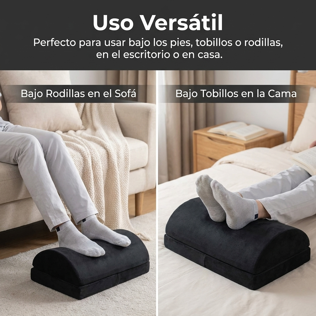 Reposapiés Ergonómico Espuma Memory Escritorio Oficina Suave