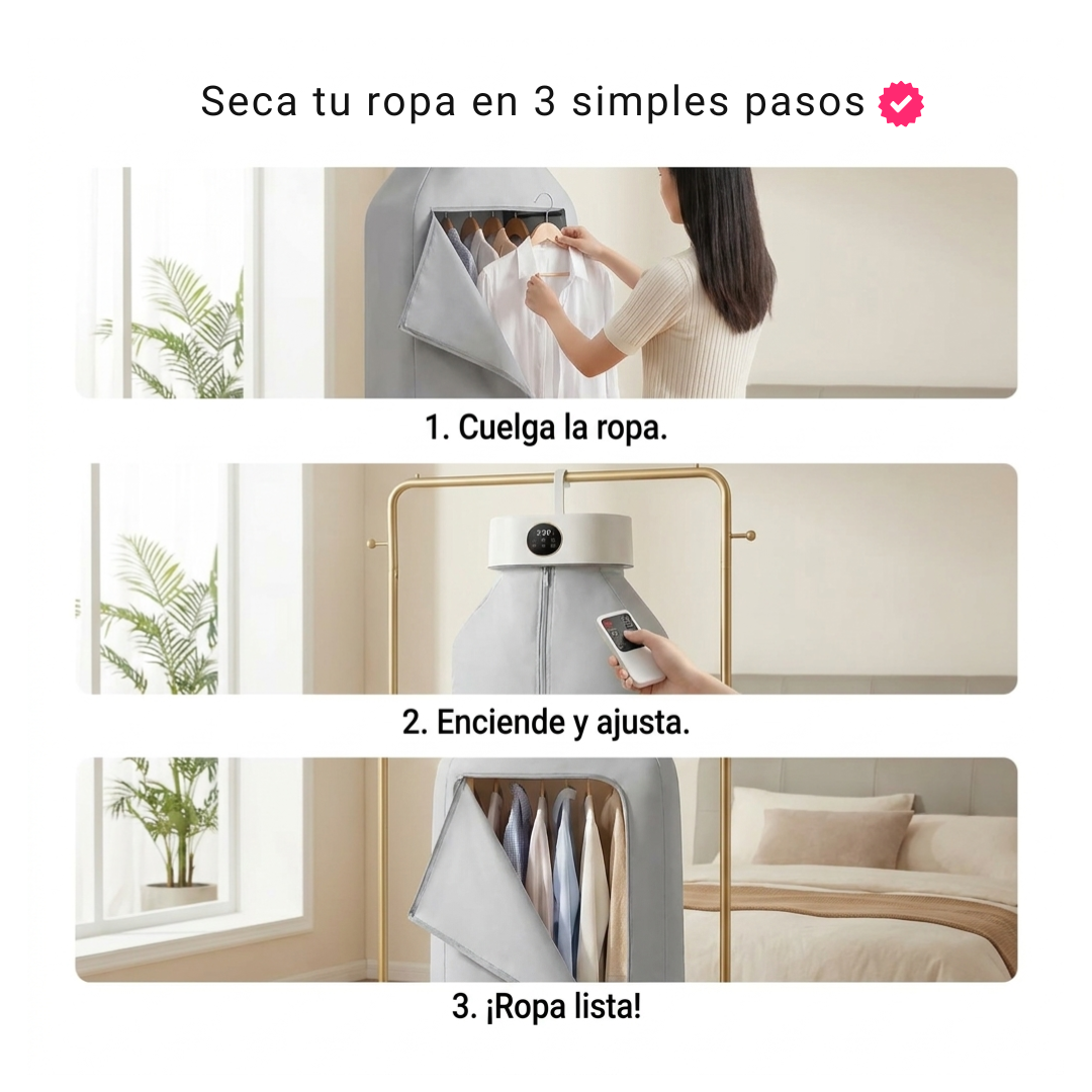 Secador de Ropa Portátil Colgante 600W con Control Remoto