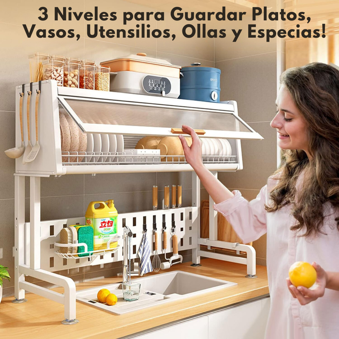 Escurridor Extensible Sobre Pileta Guarda Platos Premium