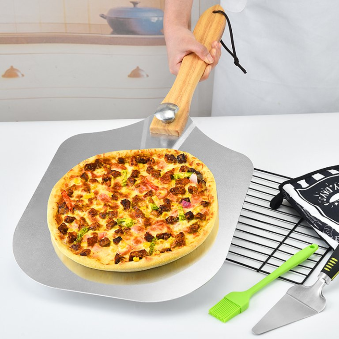 Set de Piedra para Pizza con Pala y Cortador