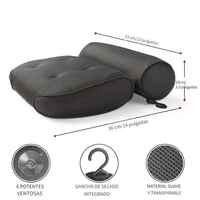 Almohada Bañera Antideslizante Ventosas Soporte Espalda Cuello