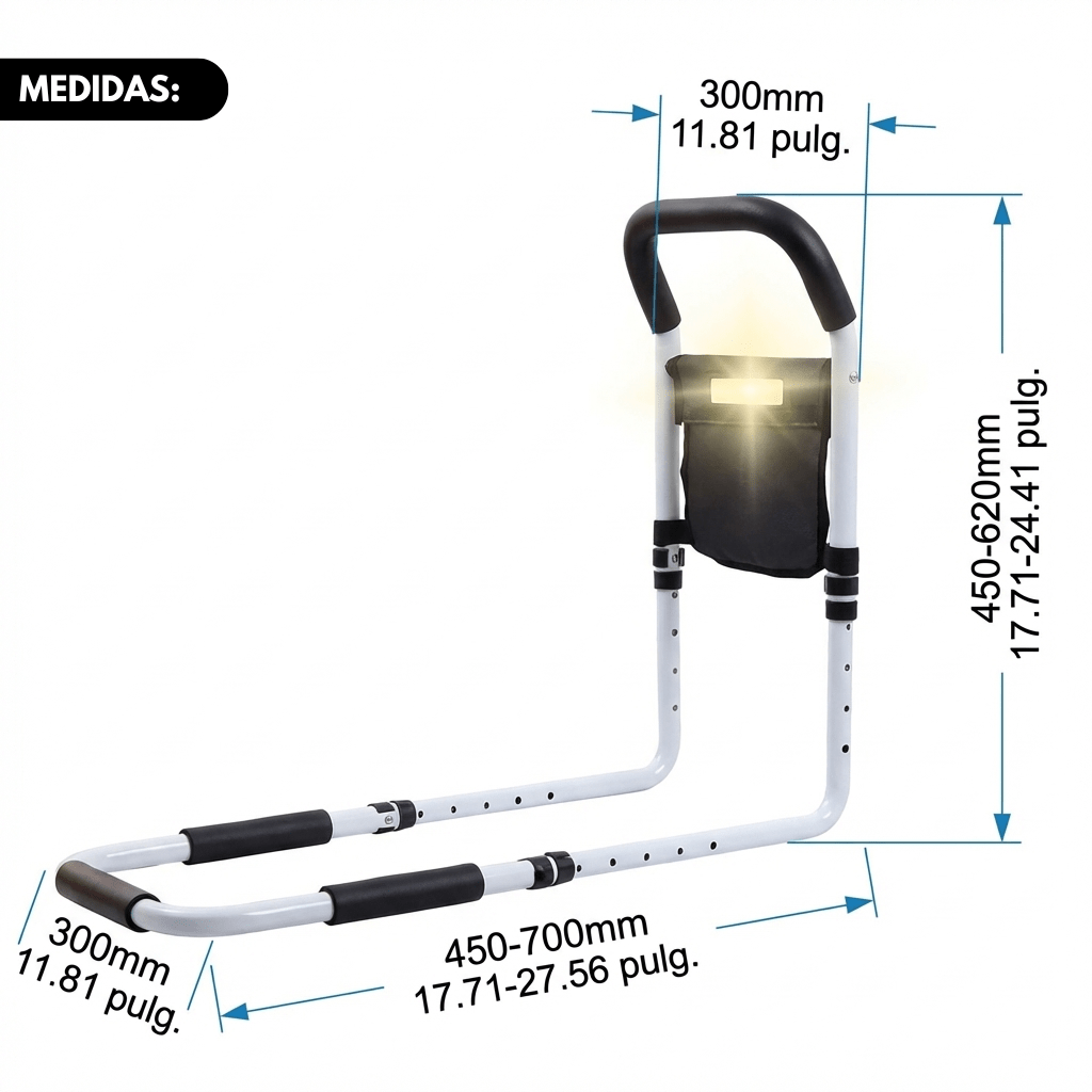 Pasamanos de Cama con Luz LED - Muy Moderna Uruguay