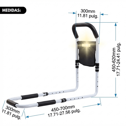 Pasamanos de Cama con Luz LED - Muy Moderna Uruguay