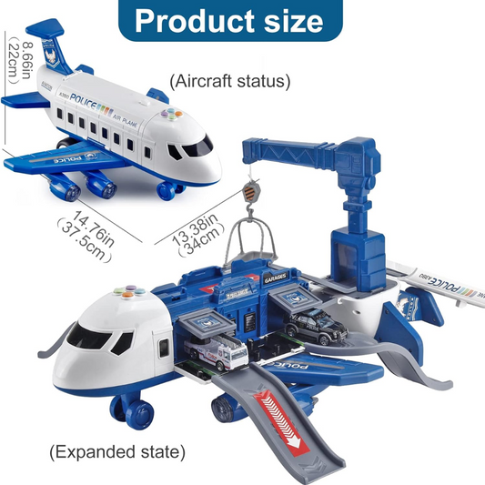 Avión de Juguete con Pista Interactiva, Grúa y Autitos