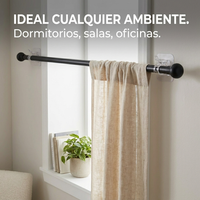 Soportes Adhesivos para Barra de Cortina x8 Sin Perforar