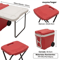 Conservadora Camping 32L con Mesa Integrada y Bancos - muymo hogar - Muy Moderna Uruguay