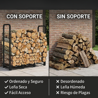Leñero Organizador de Leña para Hogar y Patio