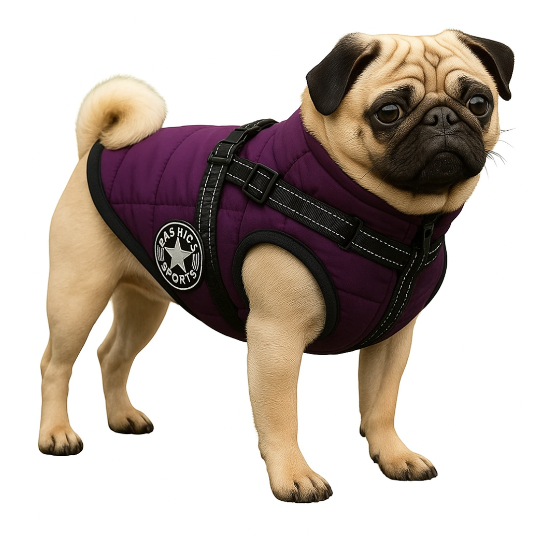 Abrigo para Perros Impermeable Chaleco con Arnés Reflectivo
