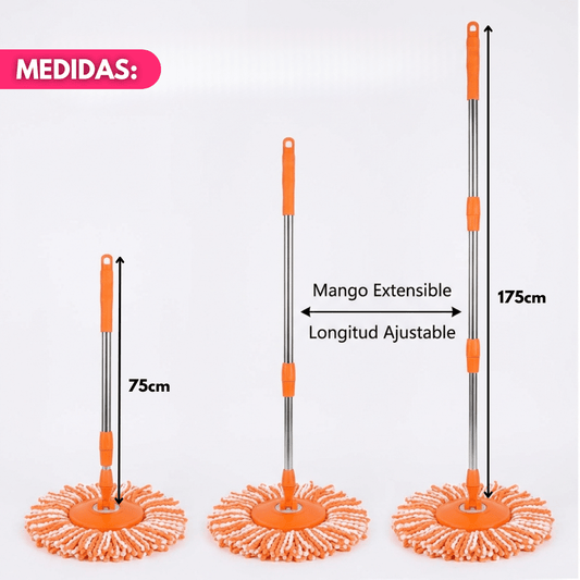 Mopa Larga Para Paredes Y Techos Mango Extensible 360° - Muy Moderna Uruguay