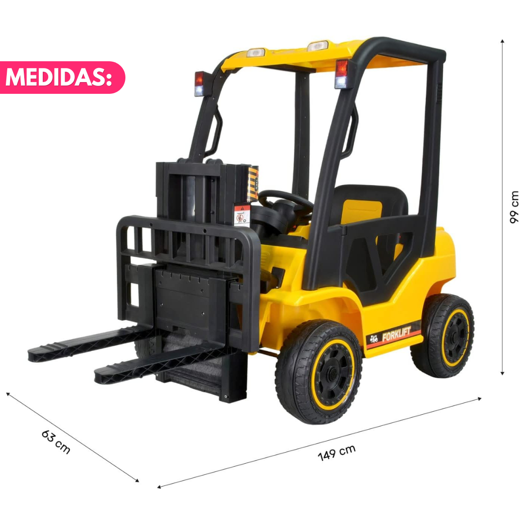 Camión Montacargas a Batería 12V para Niños - Elevador Funcional 4x4