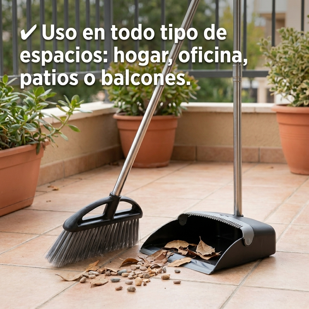 Set de Escoba y Pala Atrapa Pelos de 90cm