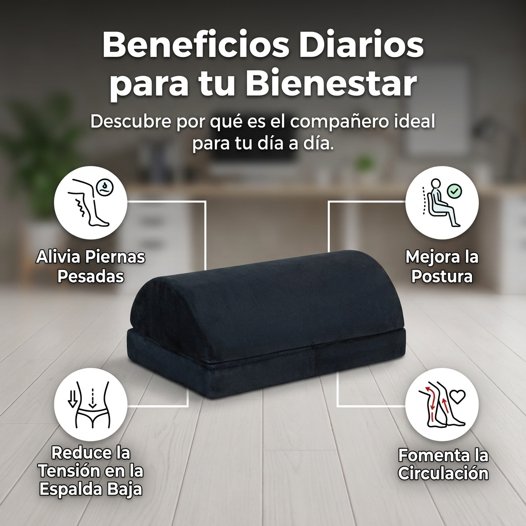 Reposapiés Ergonómico Espuma Memory Escritorio Oficina Suave