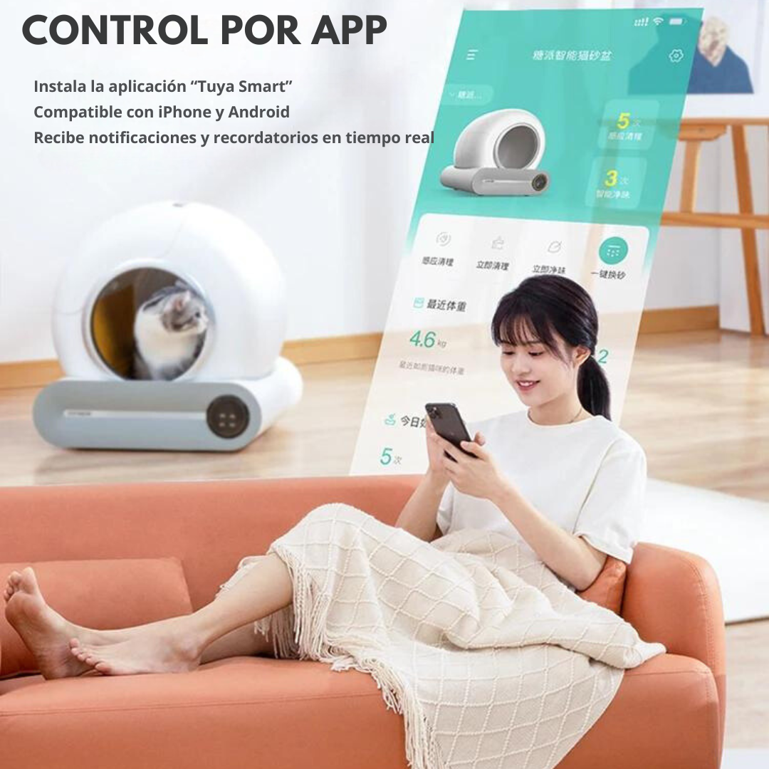 Arenero Automático Inteligente para Gatos con Aplicación Wifi