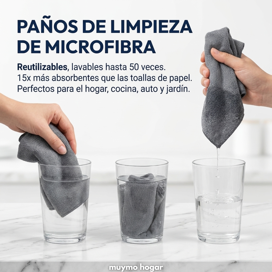 Rollo 75 Paños de Microfibra Reutilizables - muymo