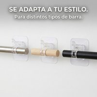 Soportes Adhesivos para Barra de Cortina x8 Sin Perforar