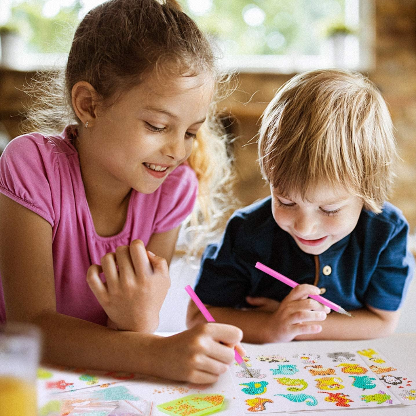 Kit Diamond Painting Niños Pintura Con Diamantes 36 Stickers