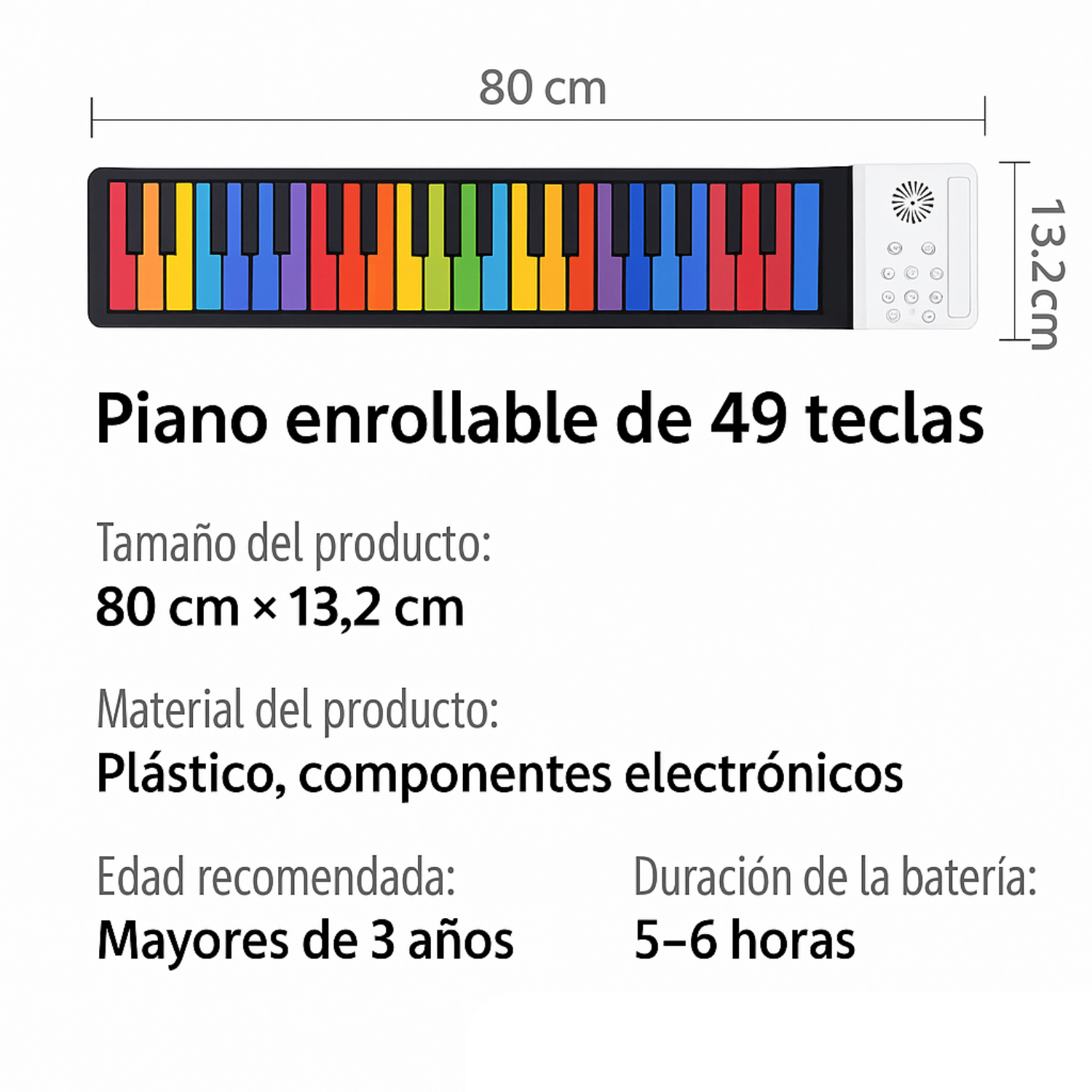 Piano Teclado Infantil 49 Teclas Juguete Educativo Con Micrófono