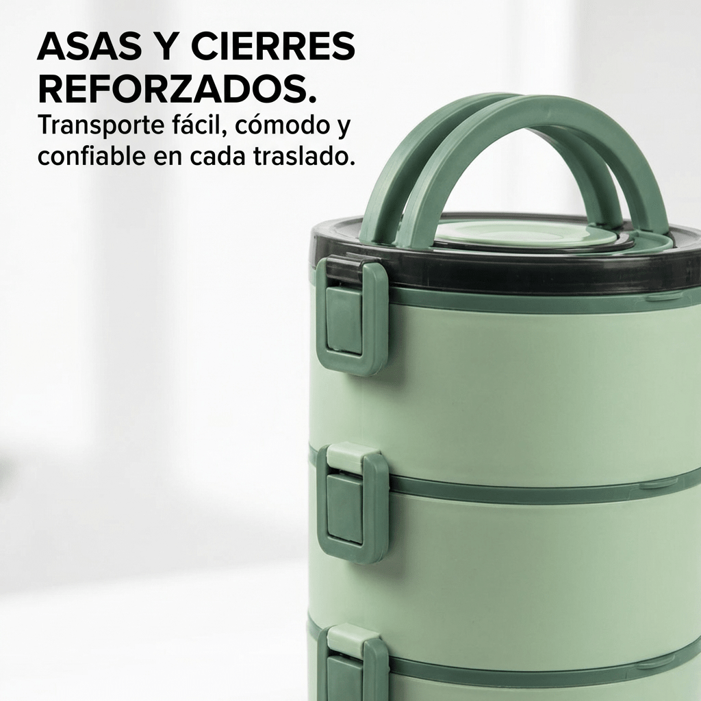 Luncheras Térmicas Apilables Acero Inox Pack x4 - Muy Moderna Uruguay