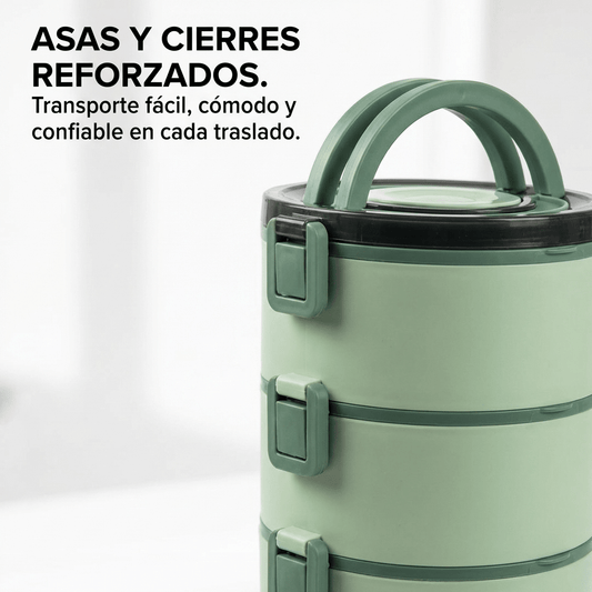 Luncheras Térmicas Apilables Acero Inox Pack x4 - Muy Moderna Uruguay