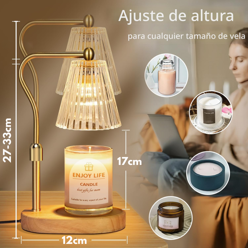 Lámpara Calentadora Velas Regulable Sin Llama Temporizador