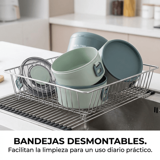 Luncheras Térmicas Apilables Acero Inox Pack x4 - Muy Moderna Uruguay