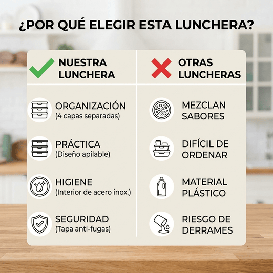 Luncheras Térmicas Apilables Acero Inox Pack x4 - Muy Moderna Uruguay