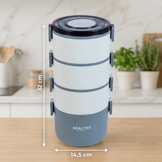 Luncheras Térmicas Apilables Acero Inox Pack x4 - Muy Moderna Uruguay