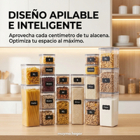 Set 24 contenedores plásticos con tapa - muymo hogar