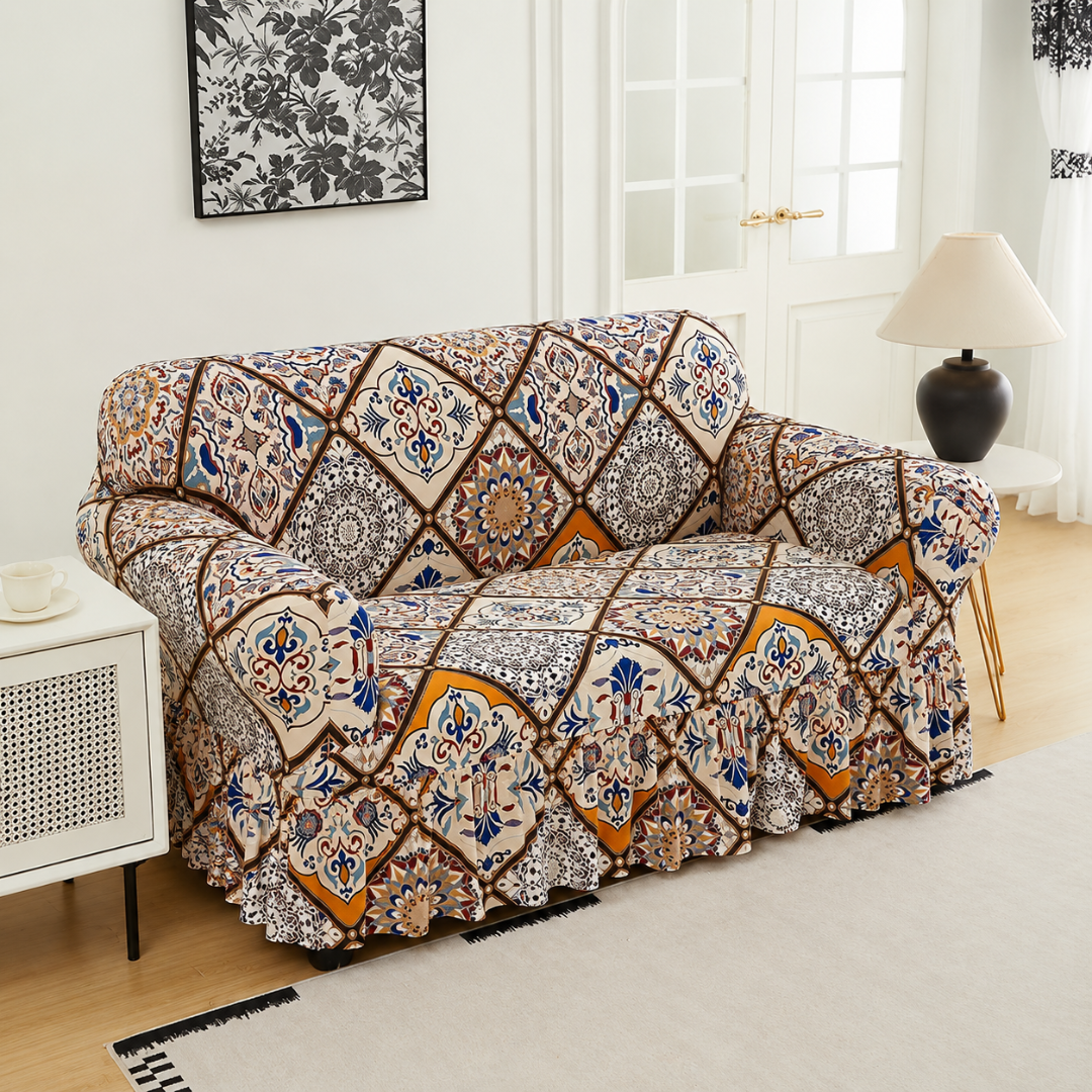 Funda Sillon Elastizada Cubre Sofá Con Falda - Muymo Hogar