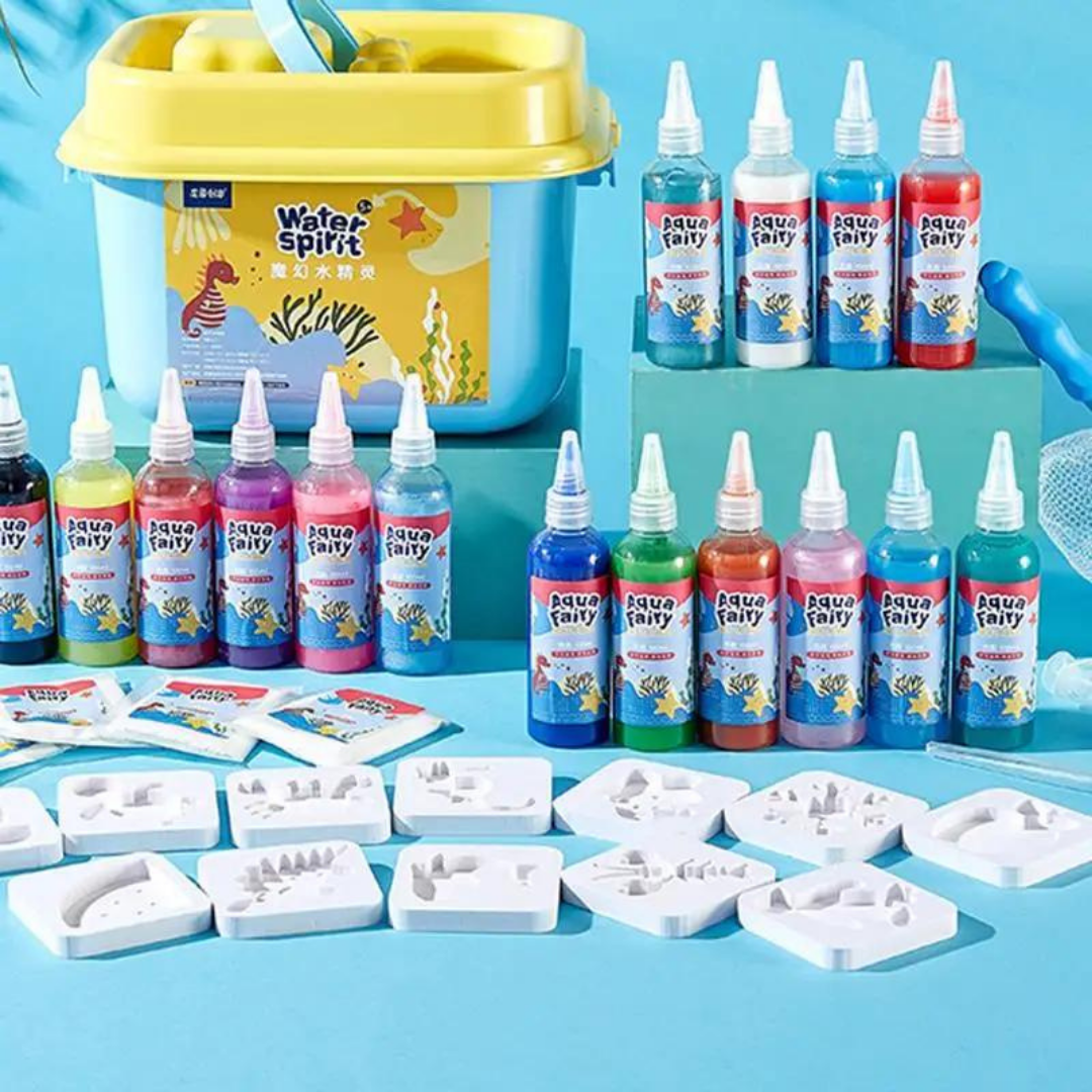 Kit para Crear Squishies Mágicos en Casa 6 Botellas de 100ml + 6 Moldes Juguete