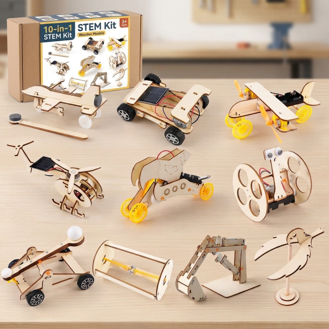 Kit STEM de Madera para Armar – Robot Solar Educativo para Niños