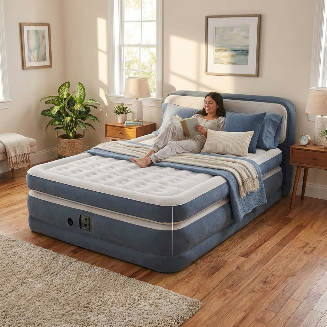 Colchón AutoInflable 2 Plazas Con Respaldo