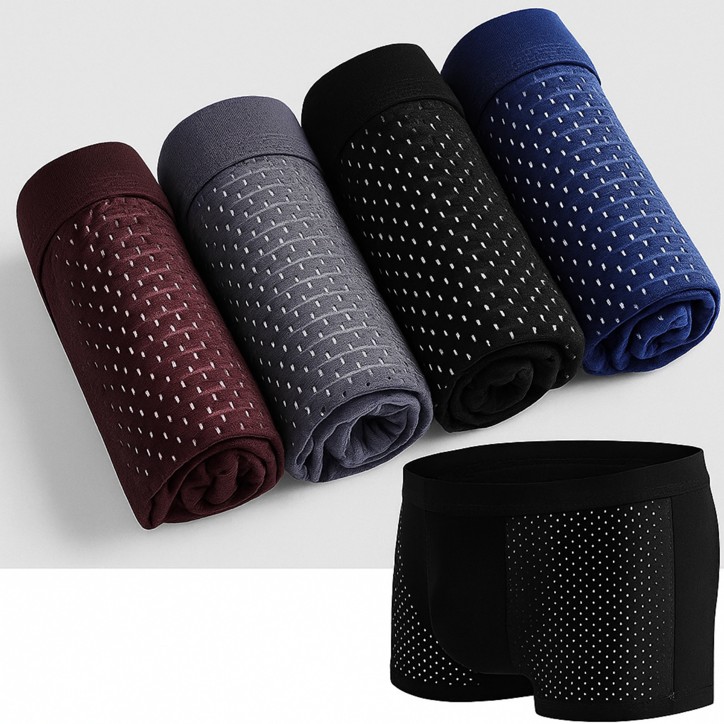 Pack X4 Boxers De Hombre Ice Silk Transpirables Bambú