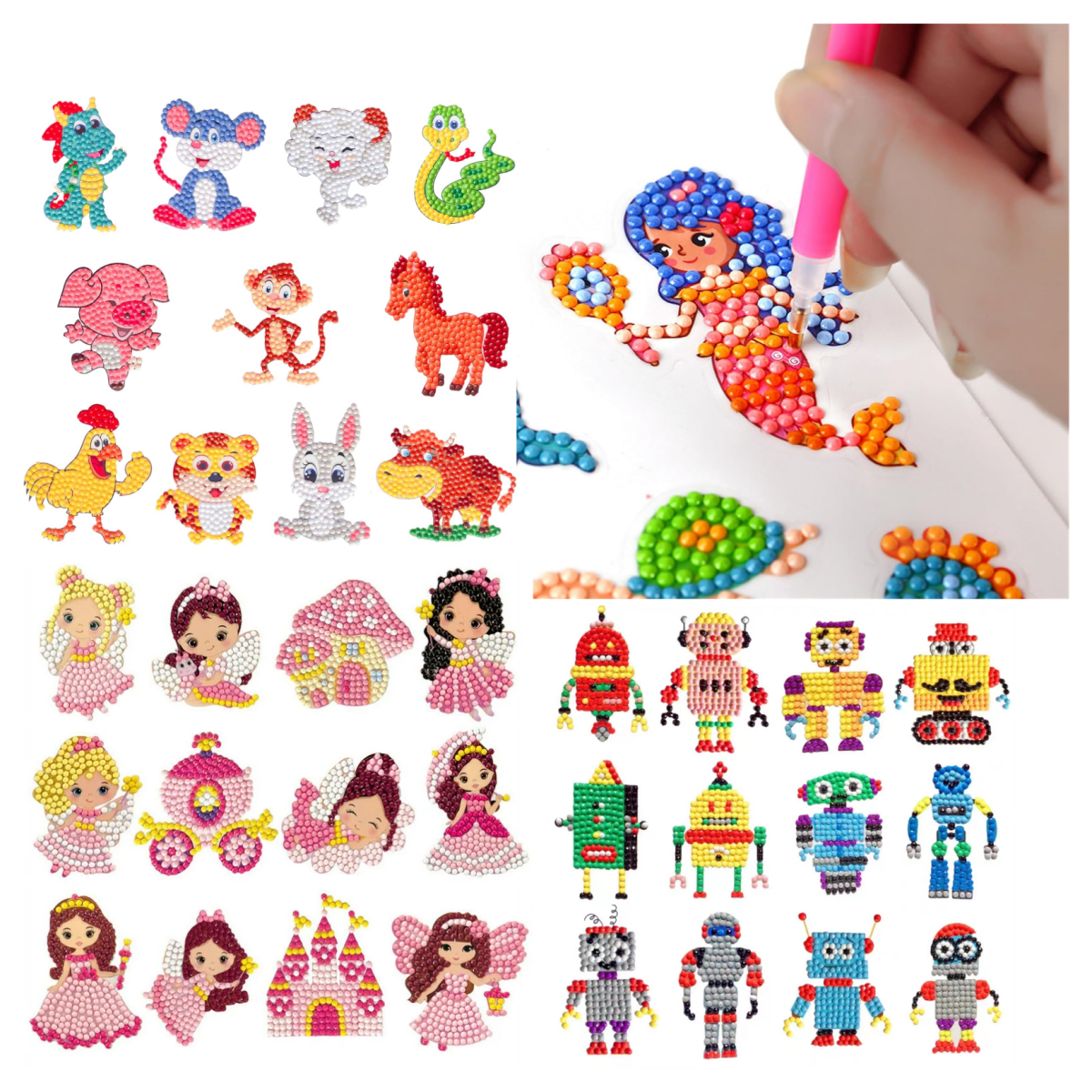 Kit Diamond Painting Niños Pintura Con Diamantes 36 Stickers - Muy Moderna Uruguay