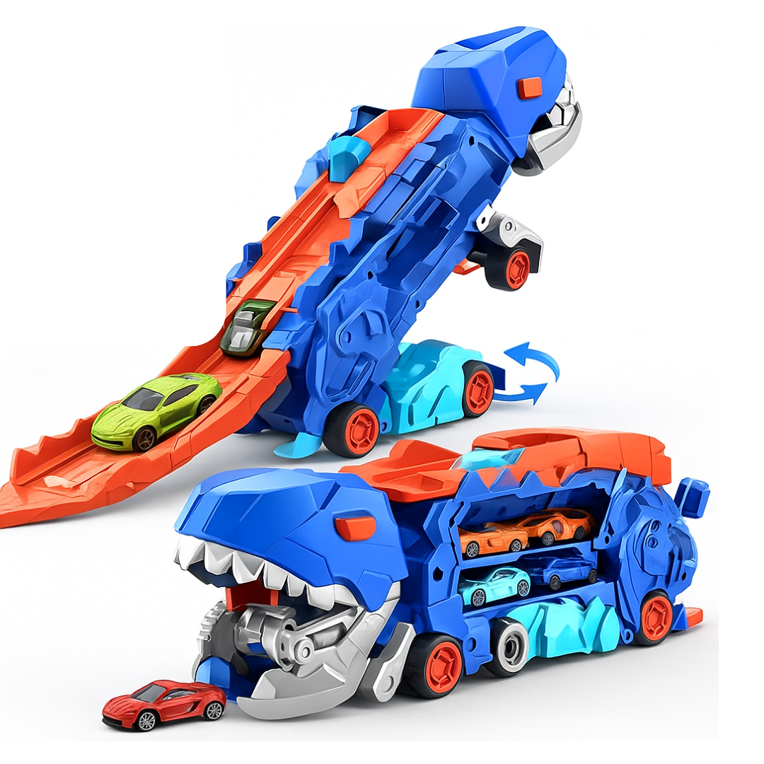 Set Dinosaurio Con Pista Y 2 Autos Juguete Interactivo Niños