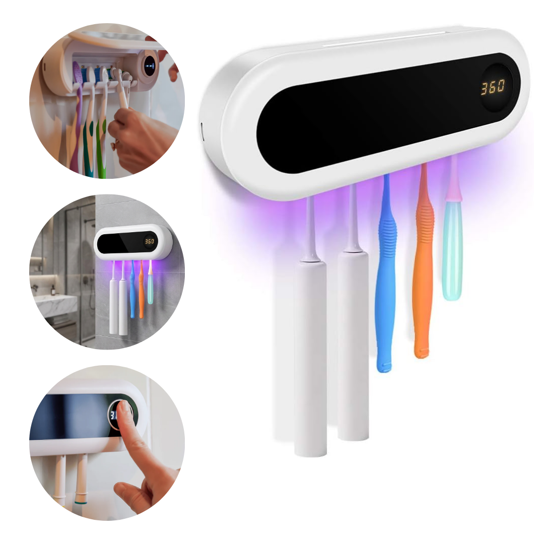 Porta Cepillos De Dientes Soporte  Organizador Sanitizante Uv