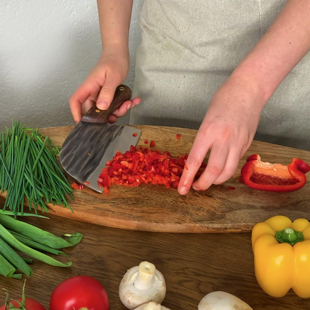 Cuchillo Carnicero TATSU™ Fushin con Funda de Cuero
