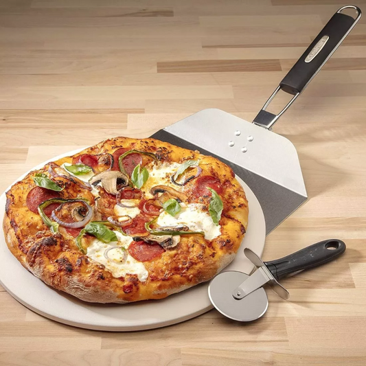 Set de Piedra para Pizza con Pala y Cortador