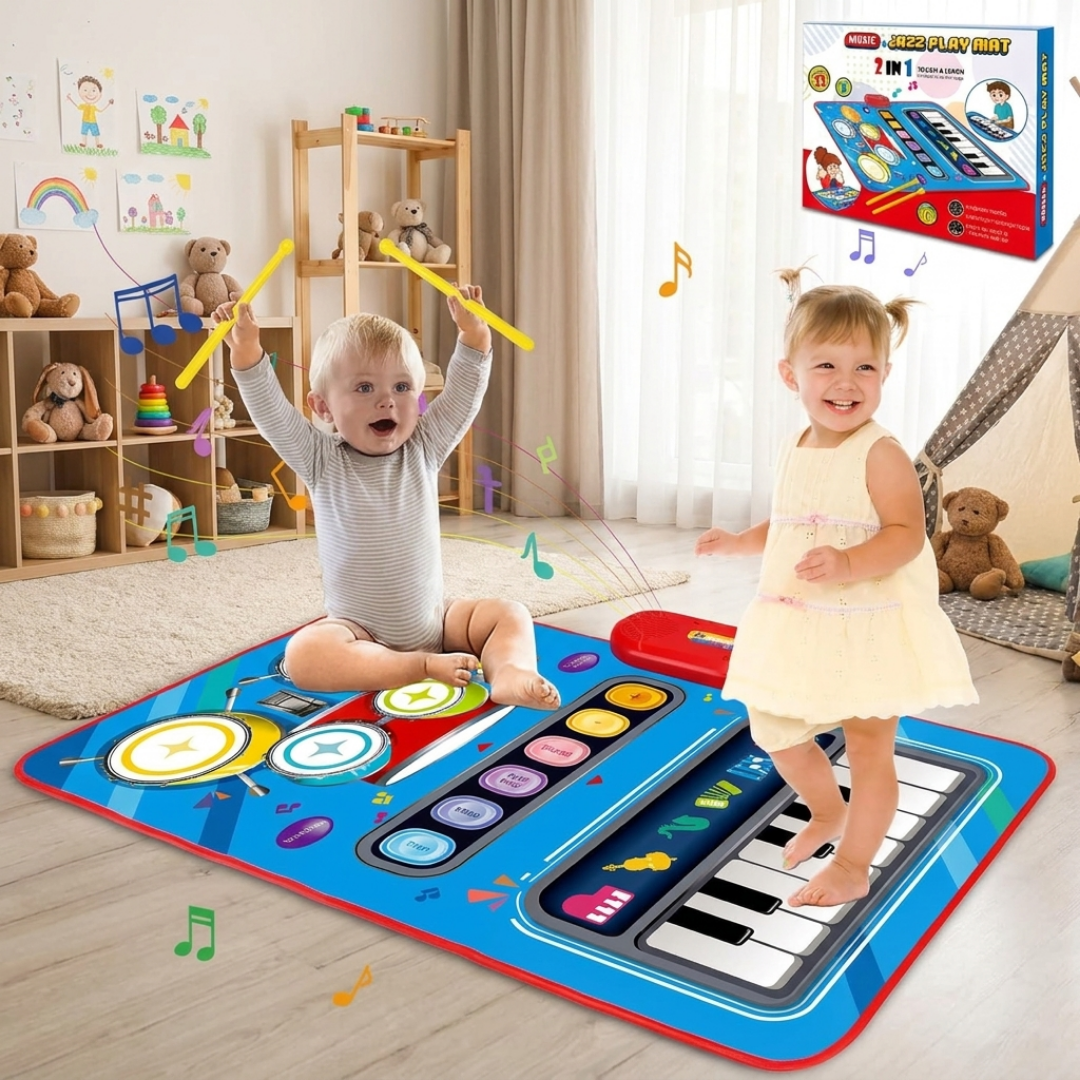 Alfombra Musical Interactiva 2 en 1 Piano y Tambor