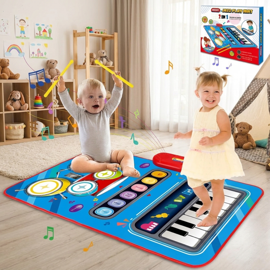 Alfombra Musical Interactiva 2 en 1 Piano y Tambor