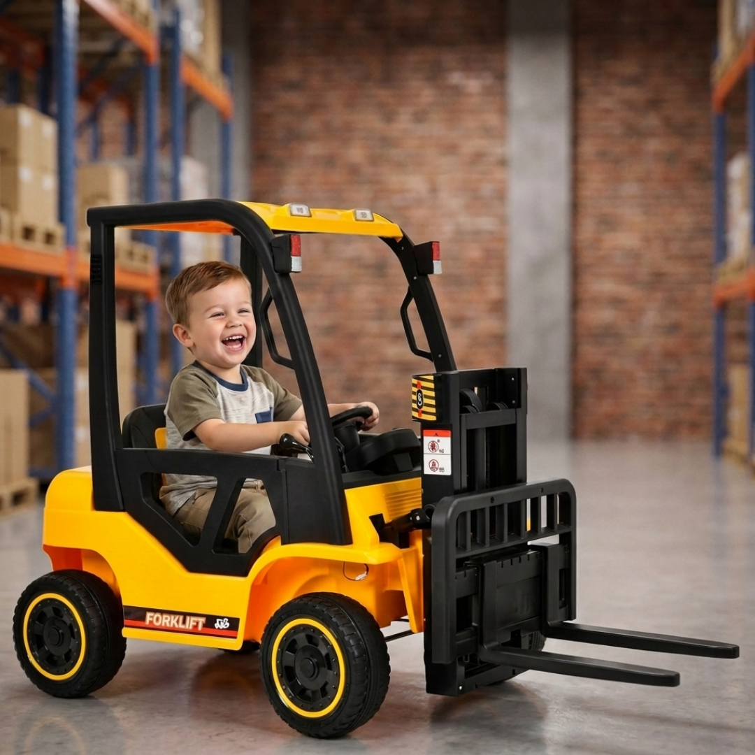 Camión Montacargas a Batería 12V para Niños - Elevador Funcional 4x4