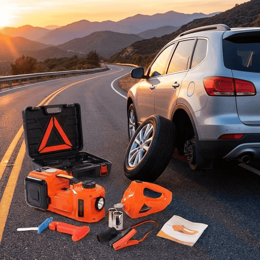 Kit de Auxilio Gato Eléctrico Con Inflador y Llave de Impacto - Muy Moderna Uruguay