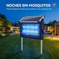 Lámpara Mata Mosquitos Solar UV para Exterior e Interior