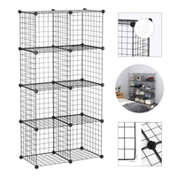Estantería Organizadora Modular Con Malla De Hierro 8 Cubos