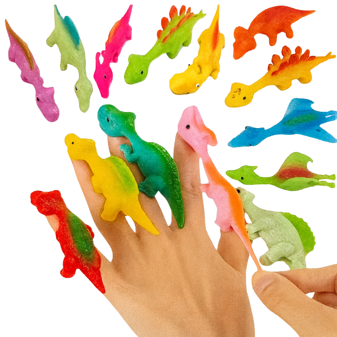 Set 10 Dinosaurios Pegajosos Juguete Lanzar Pared Sticky