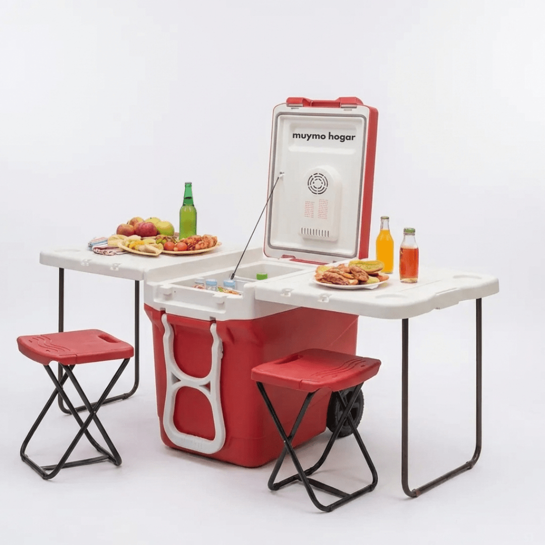 Conservadora Camping 32L con Mesa Integrada y Bancos - muymo hogar - Muy Moderna Uruguay