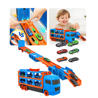 Camión Transportador Con Pista Y 12 Autos Juguete Para Niños