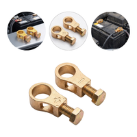Pack 4 Abrazaderas Terminal Batería Auto Cobre Par Positivo Negativo