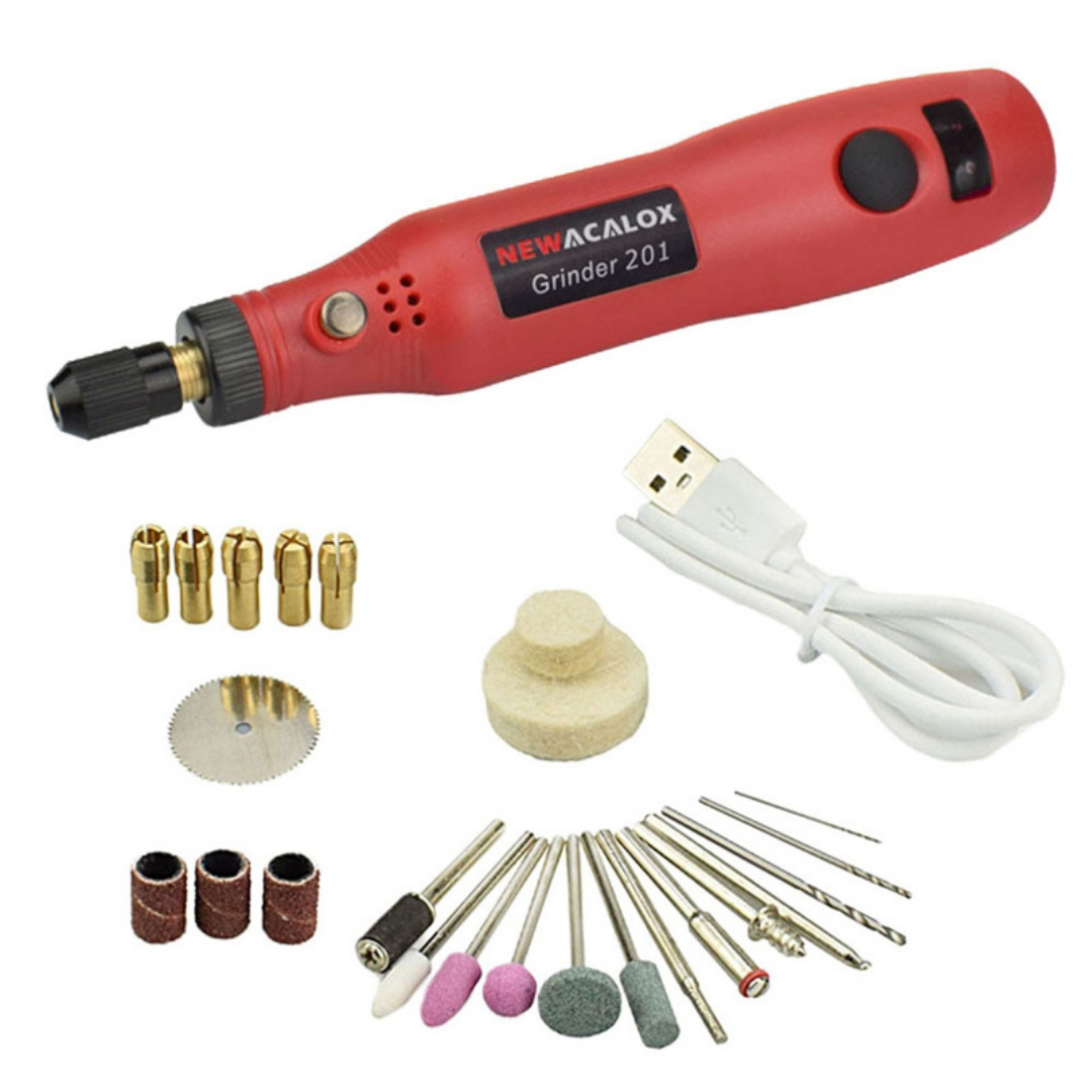 Mini Torno Recargable USB con Accesorios